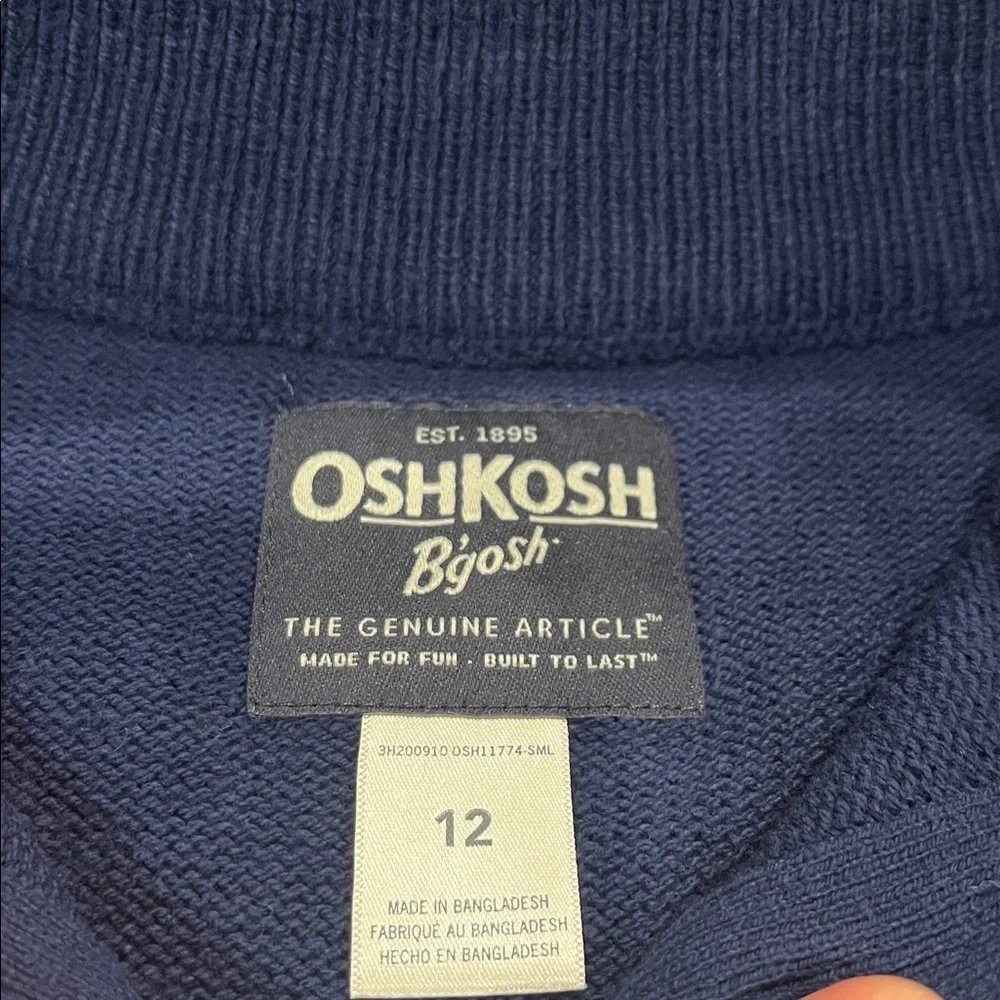 OshKosh B'gosh Navy and White Striped Turtleneck Sweater
